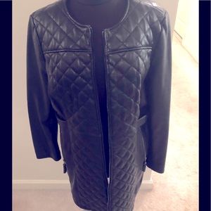 Black leather 3/4 length jacket